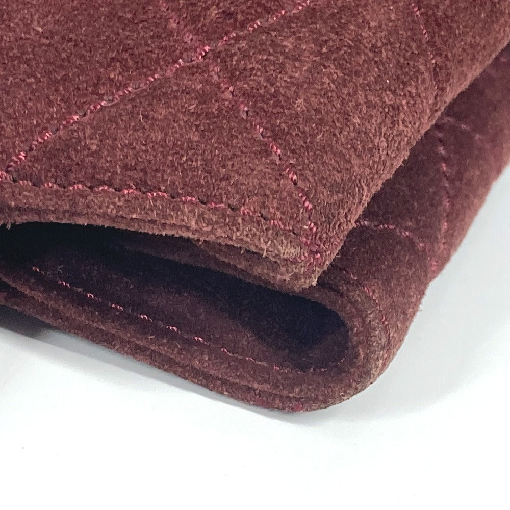 CHANEL Handbag suede wine-red Tote Bag Vintage Turnlock CC COCO Mark Matelasse Quilting Women Used Authentic