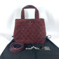 CHANEL Handbag suede wine-red Tote Bag Vintage Turnlock CC COCO Mark Matelasse Quilting Women Used Authentic