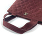 CHANEL Handbag suede wine-red Tote Bag Vintage Turnlock CC COCO Mark Matelasse Quilting Women Used Authentic