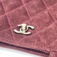 CHANEL Handbag suede wine-red Tote Bag Vintage Turnlock CC COCO Mark Matelasse Quilting Women Used Authentic