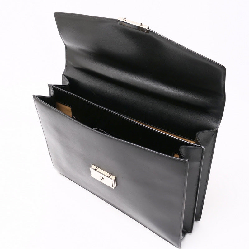 PRADA Briefcase VR0006 Calf leather (Saffiano leather) black Business bag Safiano mens Used Authentic