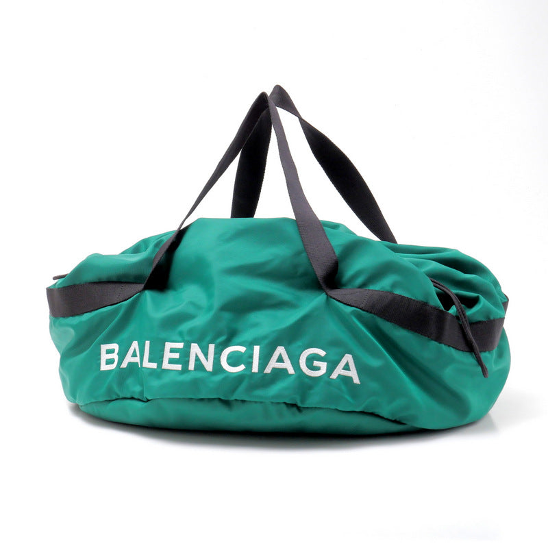 BALENCIAGA Boston Duffel bag 489939�E3760 Nylon green mens Used Authentic