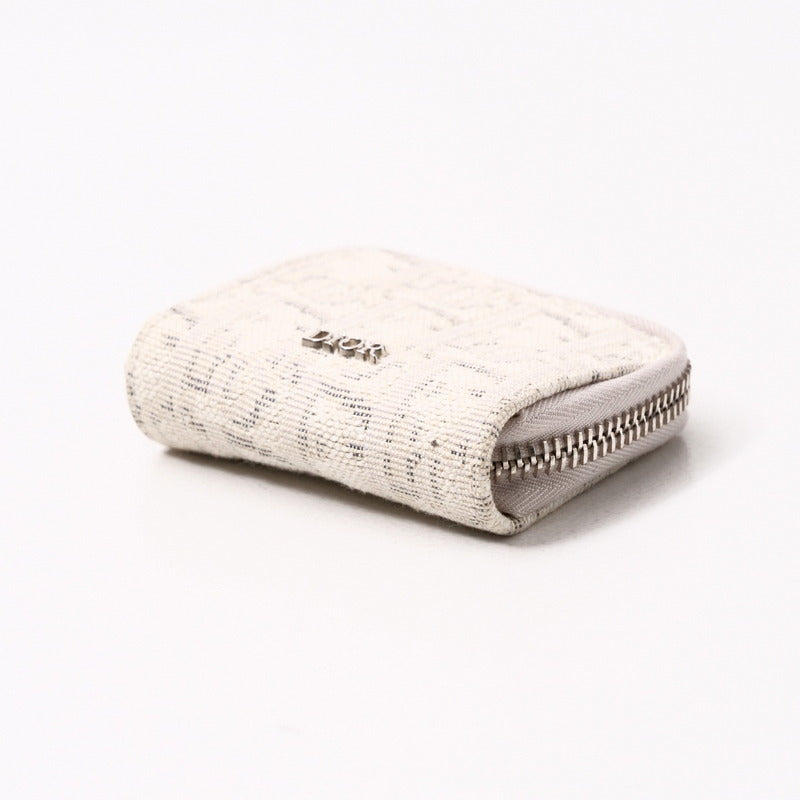 Dior Coin case 24-BO-1119 Jacquard light beige mens Used Authentic
