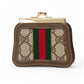 GUCCI Coin case PVC coated canvas Brown