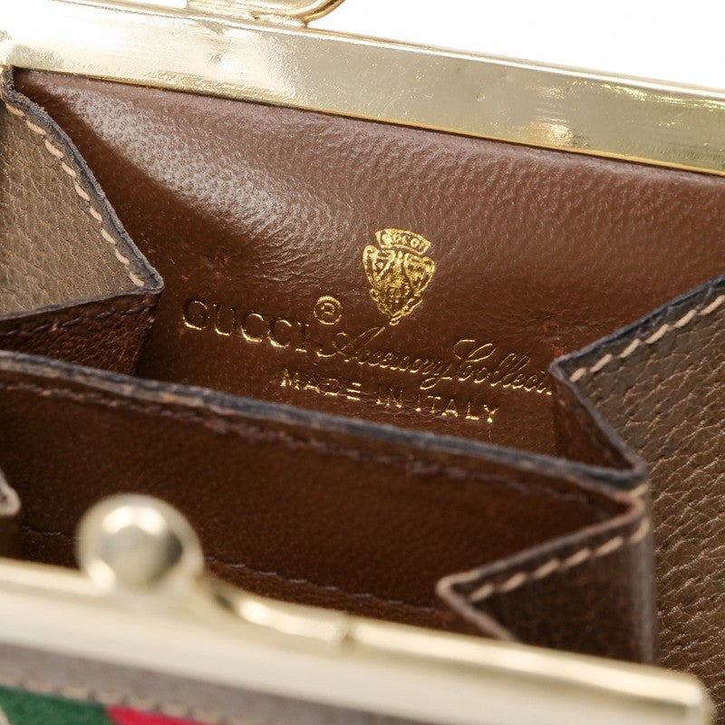 GUCCI Coin case PVC coated canvas Brown