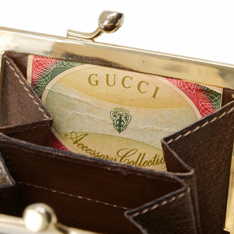 GUCCI Coin case PVC coated canvas Brown