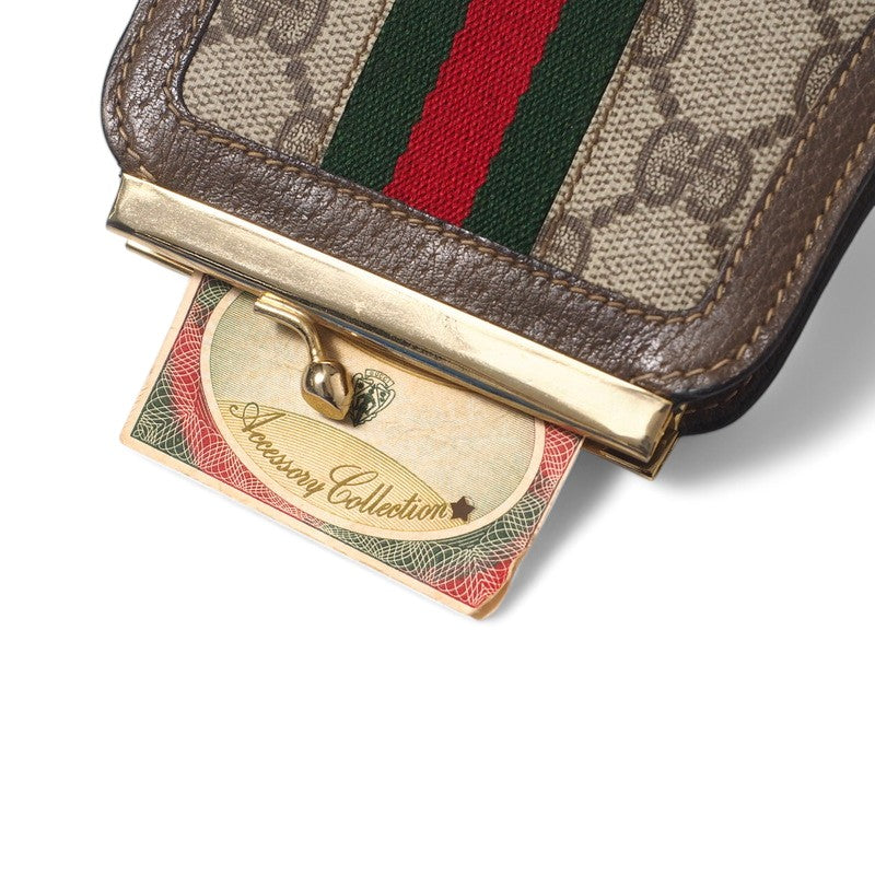 GUCCI Coin case PVC coated canvas Brown