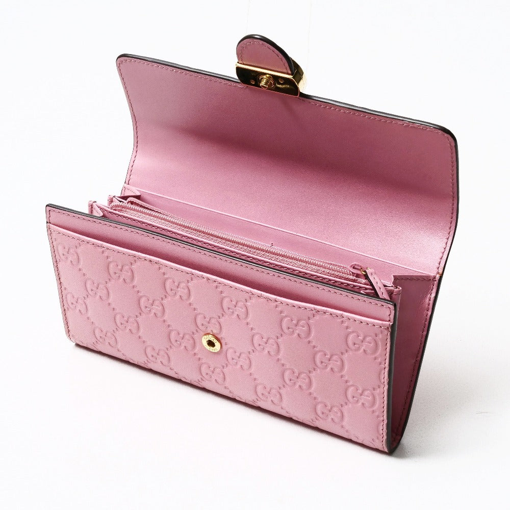 GUCCI Long Wallet Purse 369663・534563 leather pink