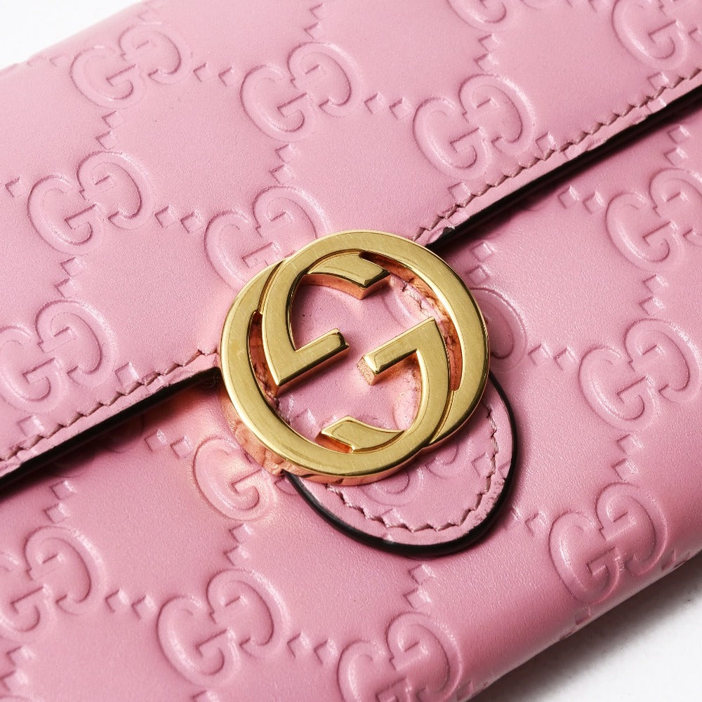GUCCI Long Wallet Purse 369663・534563 leather pink
