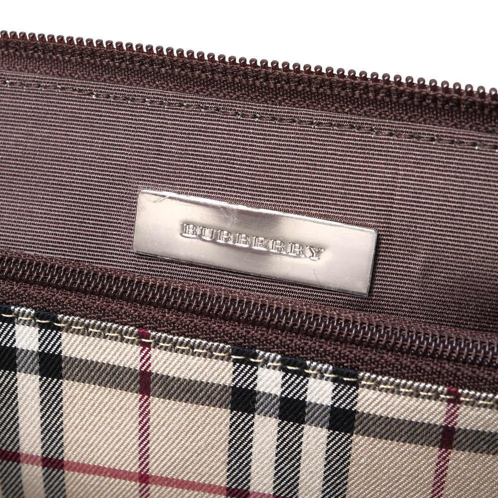 BURBERRY Handbag leather Brown Women Used Authentic
