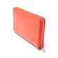 CELINE Long Wallet Purse Genuine Leather Coral Color Women Used Authentic