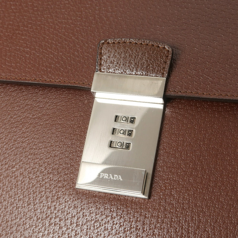 PRADA Briefcase leather Cacao V00214