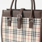 BURBERRY Handbag Leather x nylon canvas Brown beige