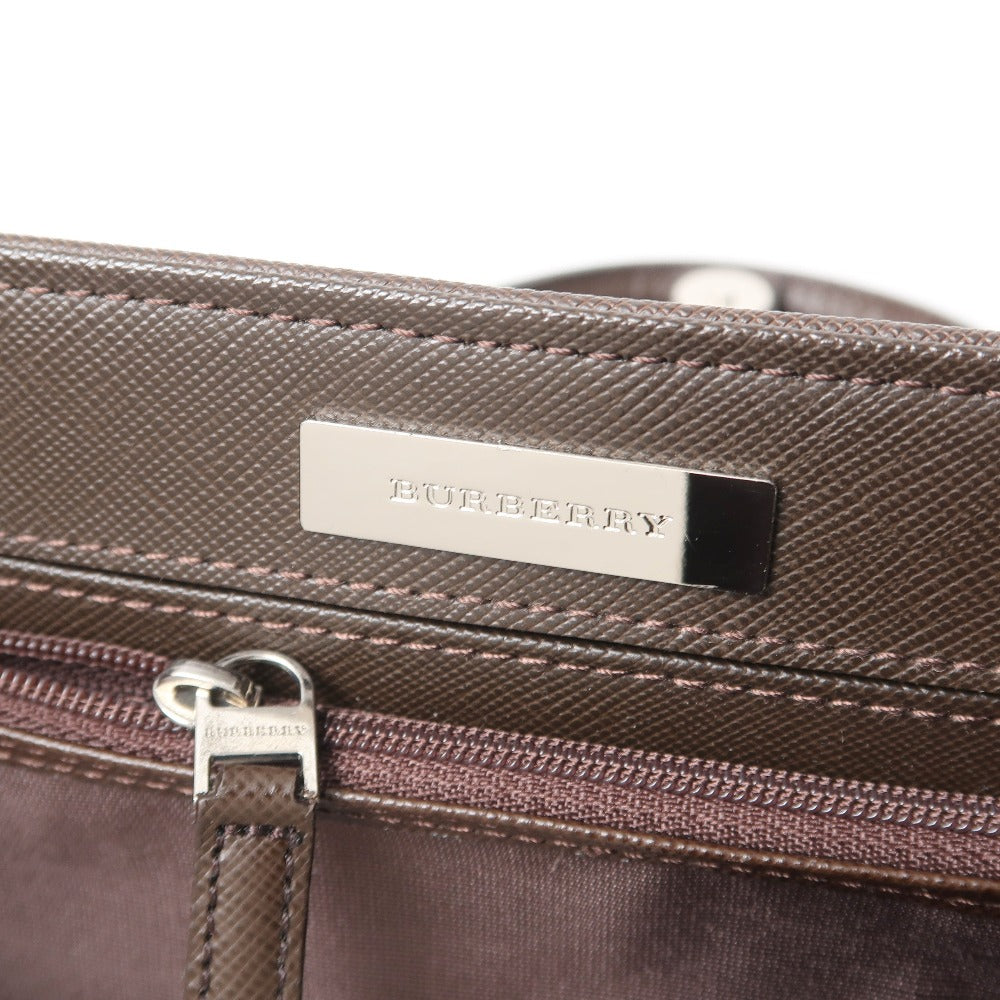 BURBERRY Handbag Leather x nylon canvas Brown beige