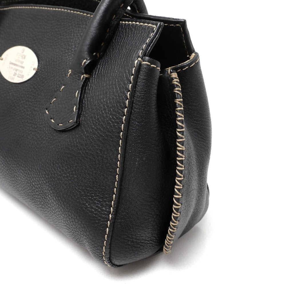 FENDI Handbag Leather Sterling Silver black 23908BR195.029