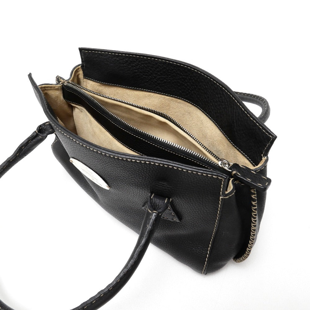 FENDI Handbag Leather Sterling Silver black 23908BR195.029