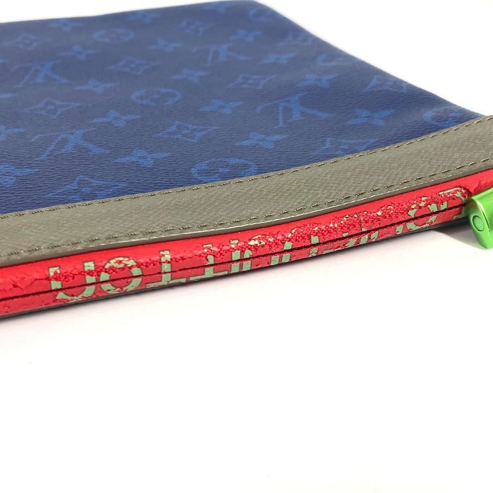 LOUIS VUITTON Clutch bag M63047 Monogram canvas blue monogram pacific Monogram Apollo unisex(Unisex) Used Authentic