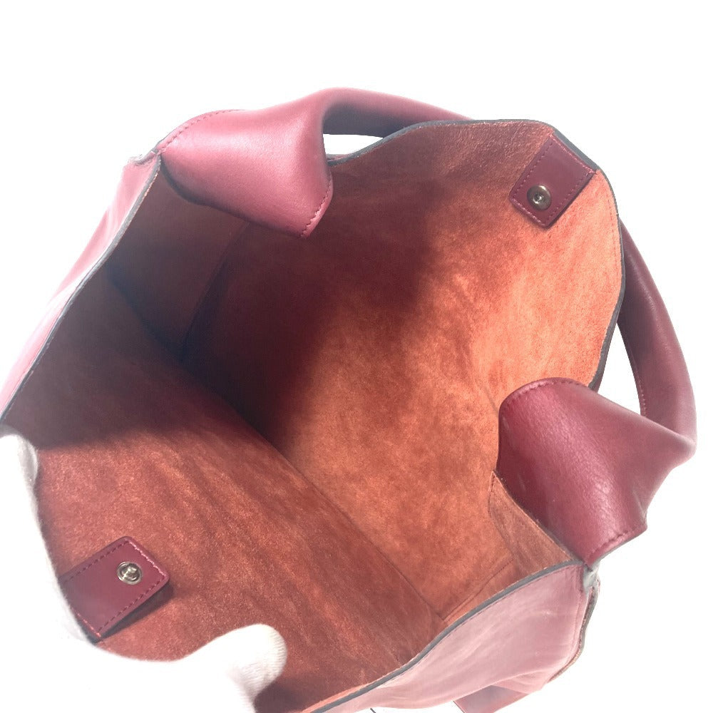 CELINE Shoulder Bag leather Red Pocket Chain