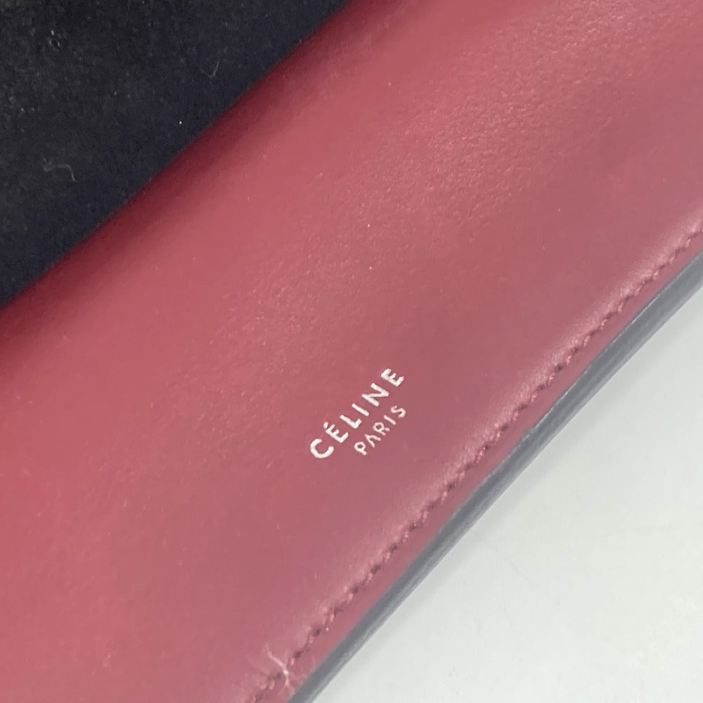 CELINE Shoulder Bag leather Red Pocket Chain