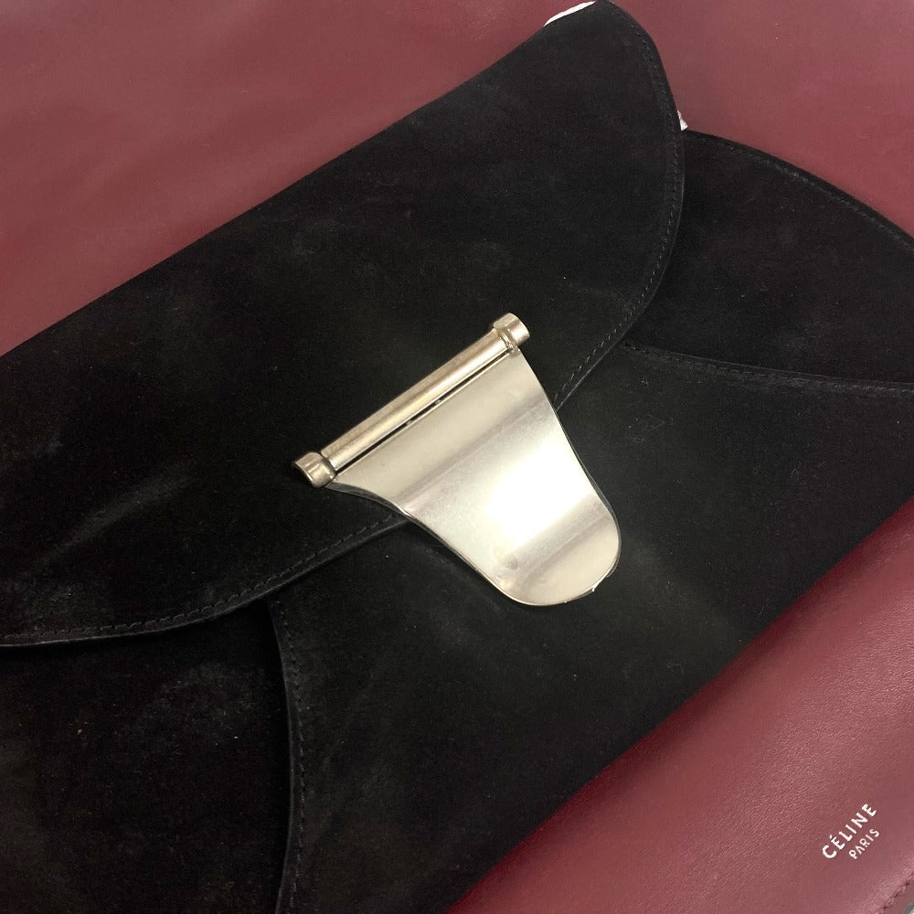 CELINE Shoulder Bag leather Red Pocket Chain