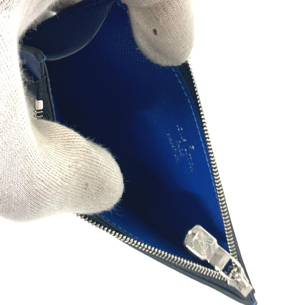 LOUIS VUITTON Coin case M30270 Taiga Leather, Monogram Canvas blue Taigalama Coin card holder