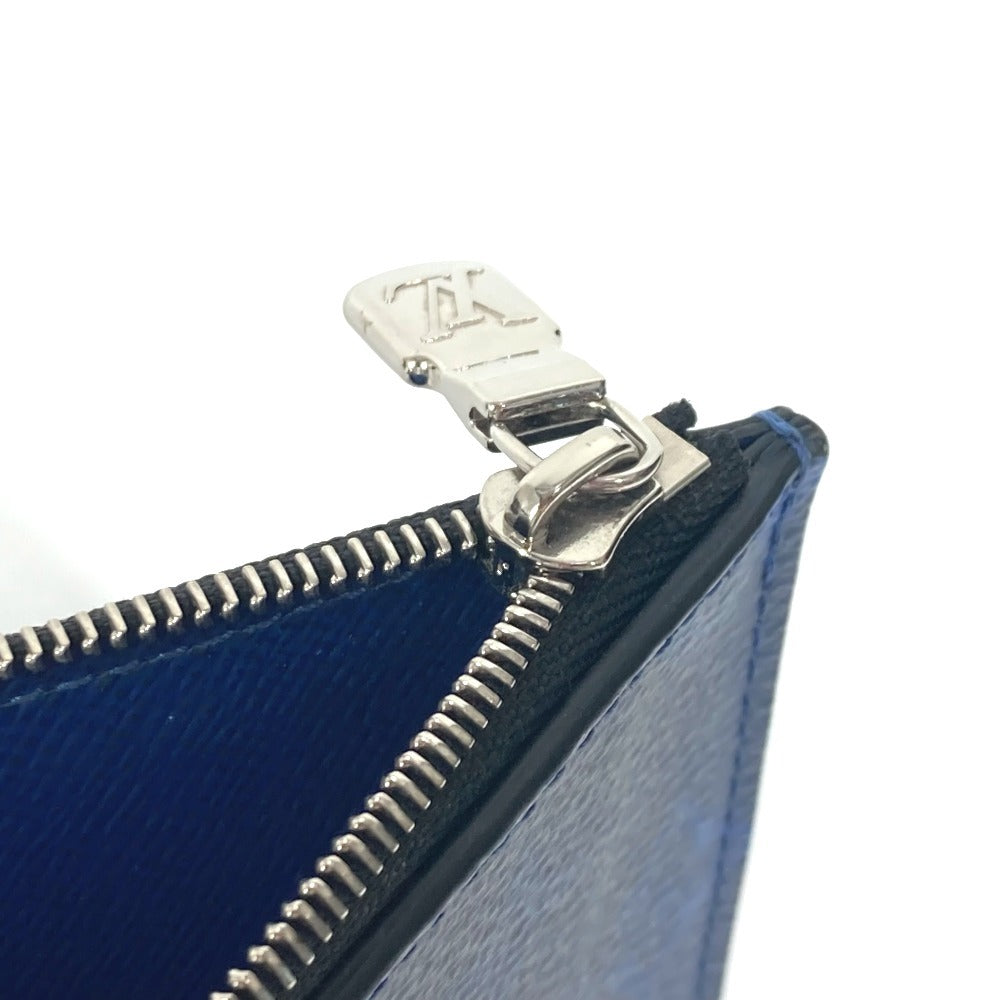 LOUIS VUITTON Coin case M30270 Taiga Leather, Monogram Canvas blue Taigalama Coin card holder