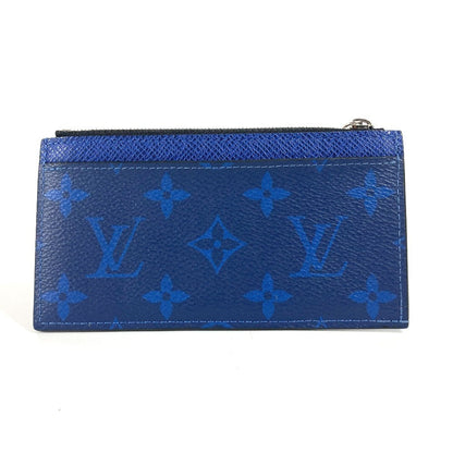 LOUIS VUITTON Coin case M30270 Taiga Leather, Monogram Canvas blue Taigalama Coin card holder