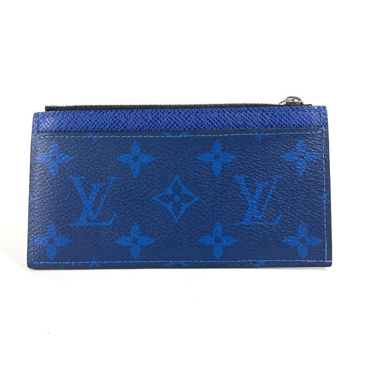 LOUIS VUITTON Coin case M30270 Taiga Leather, Monogram Canvas blue Taigalama Coin card holder