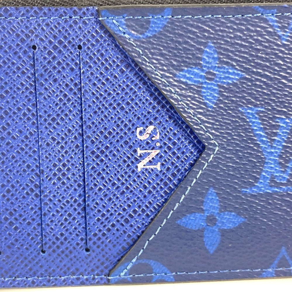 LOUIS VUITTON Coin case M30270 Taiga Leather, Monogram Canvas blue Taigalama Coin card holder