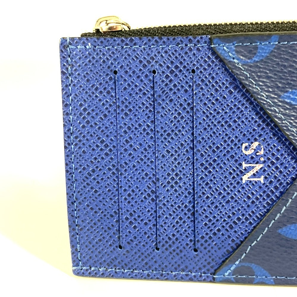 LOUIS VUITTON Coin case M30270 Taiga Leather, Monogram Canvas blue Taigalama Coin card holder