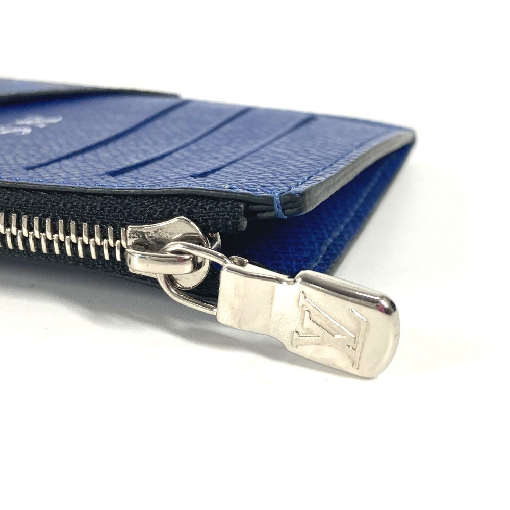LOUIS VUITTON Coin case M30270 Taiga Leather, Monogram Canvas blue Taigalama Coin card holder