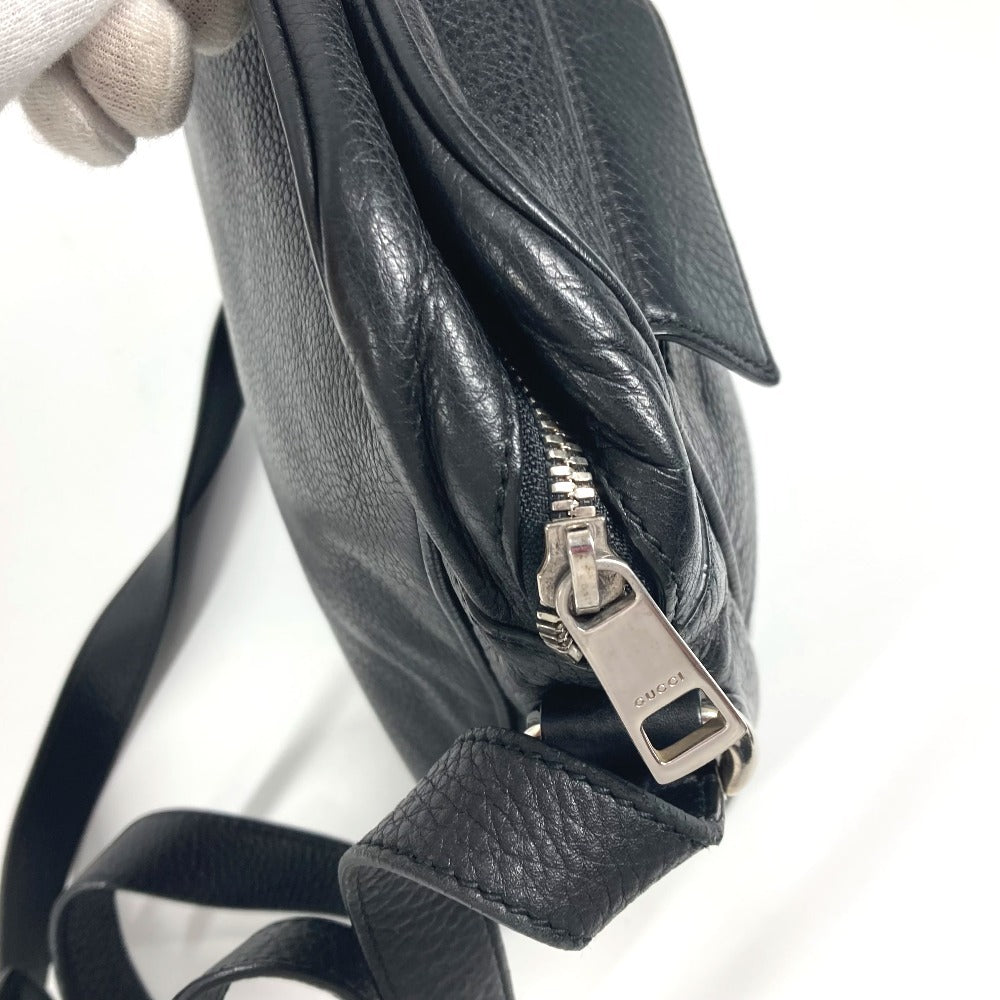 GUCCI Shoulder Bag 337084 leather black logo interlocking G
