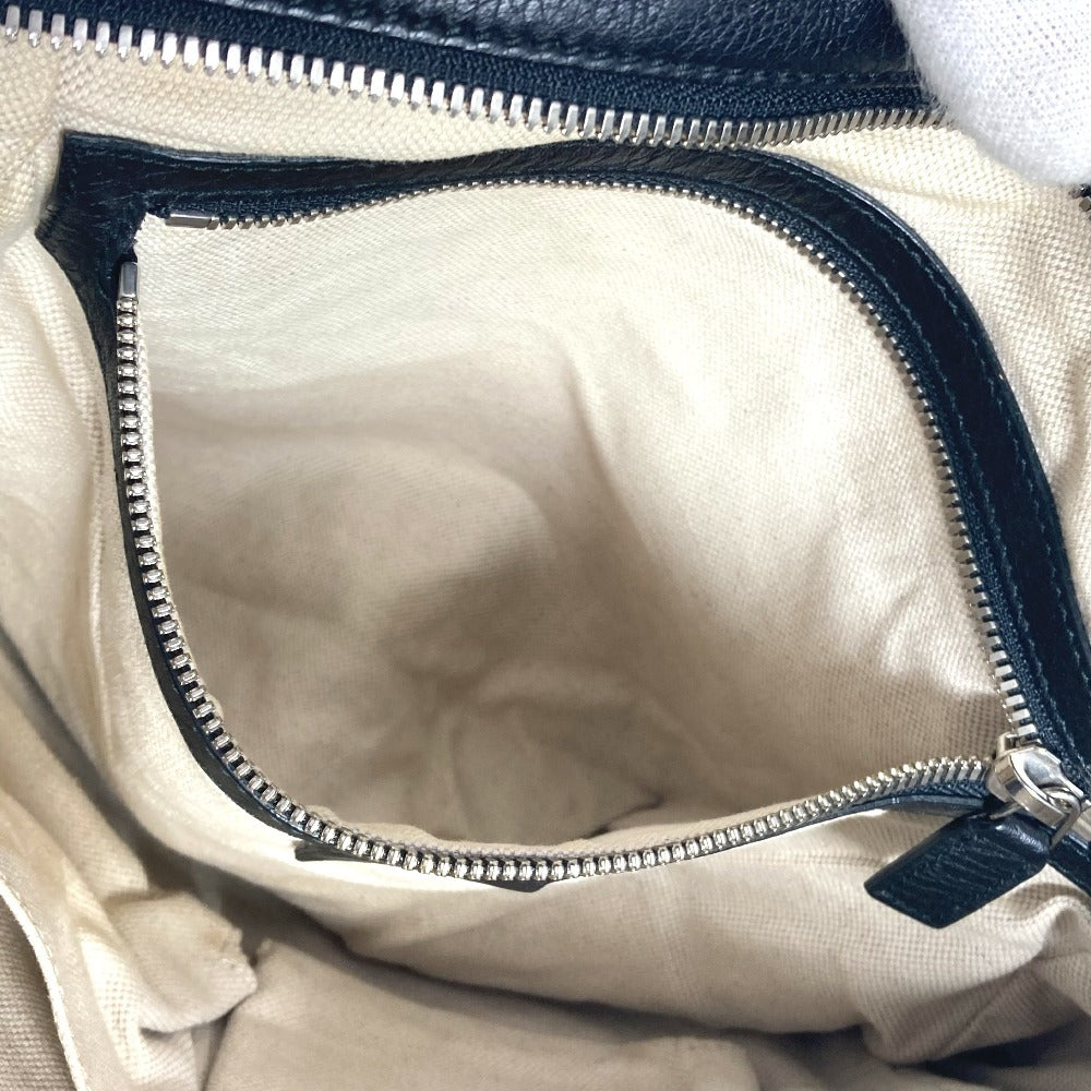 GUCCI Shoulder Bag 337084 leather black logo interlocking G
