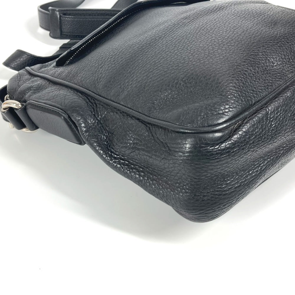 GUCCI Shoulder Bag 337084 leather black logo interlocking G