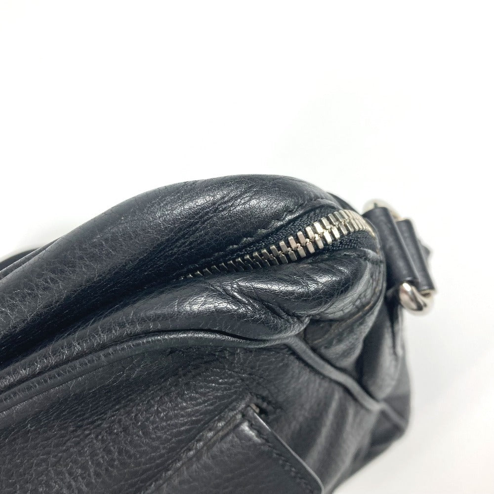 GUCCI Shoulder Bag 337084 leather black logo interlocking G