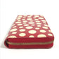LOUIS VUITTON Long Wallet Purse M91572 Patent leather Red Vernis Dot Infinity Zippy wallet