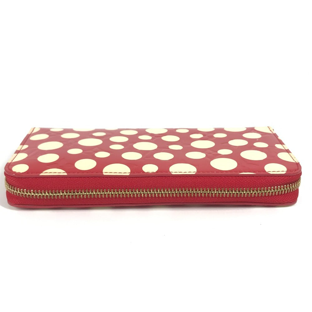 LOUIS VUITTON Long Wallet Purse M91572 Patent leather Red Vernis Dot Infinity Zippy wallet