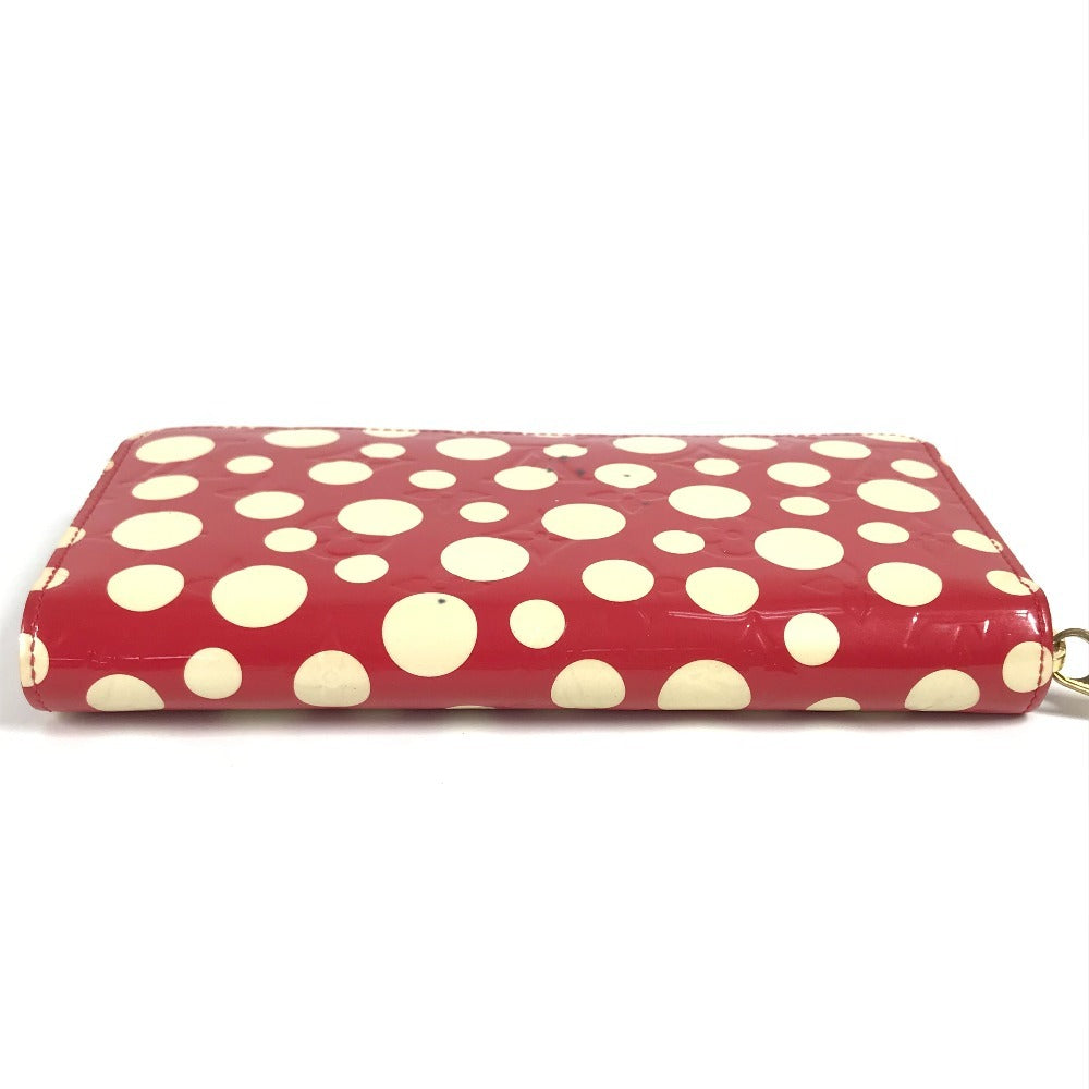 LOUIS VUITTON Long Wallet Purse M91572 Patent leather Red Vernis Dot Infinity Zippy wallet