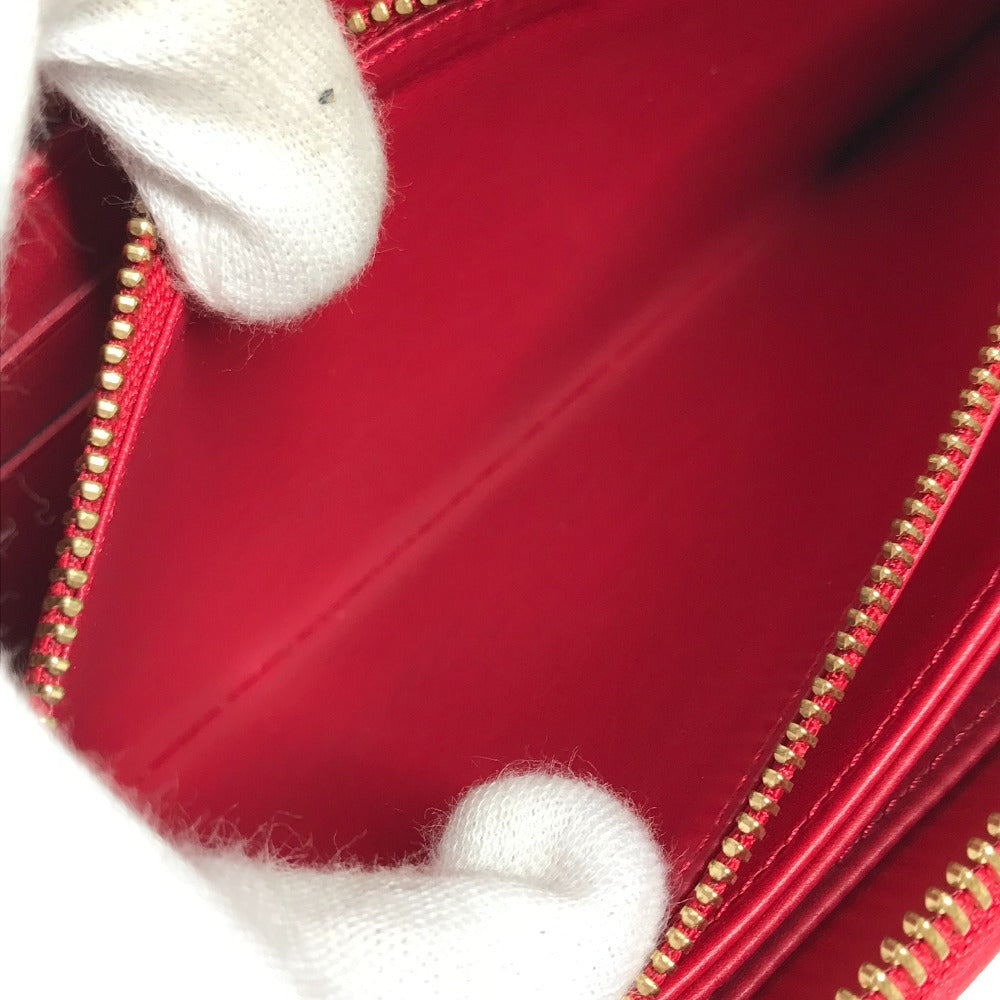 LOUIS VUITTON Long Wallet Purse M91572 Patent leather Red Vernis Dot Infinity Zippy wallet