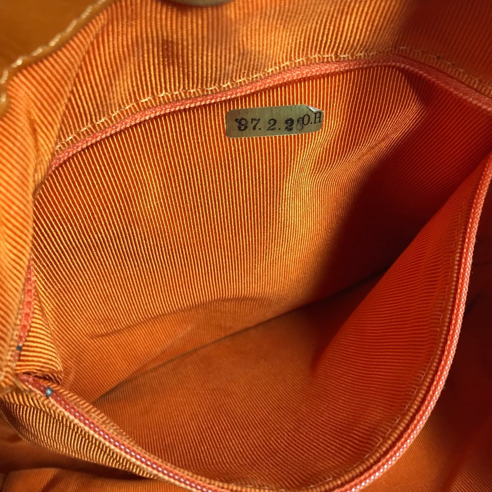 CHANEL Handbag leather Orange vintage CC COCO Mark Matelasse Quilting