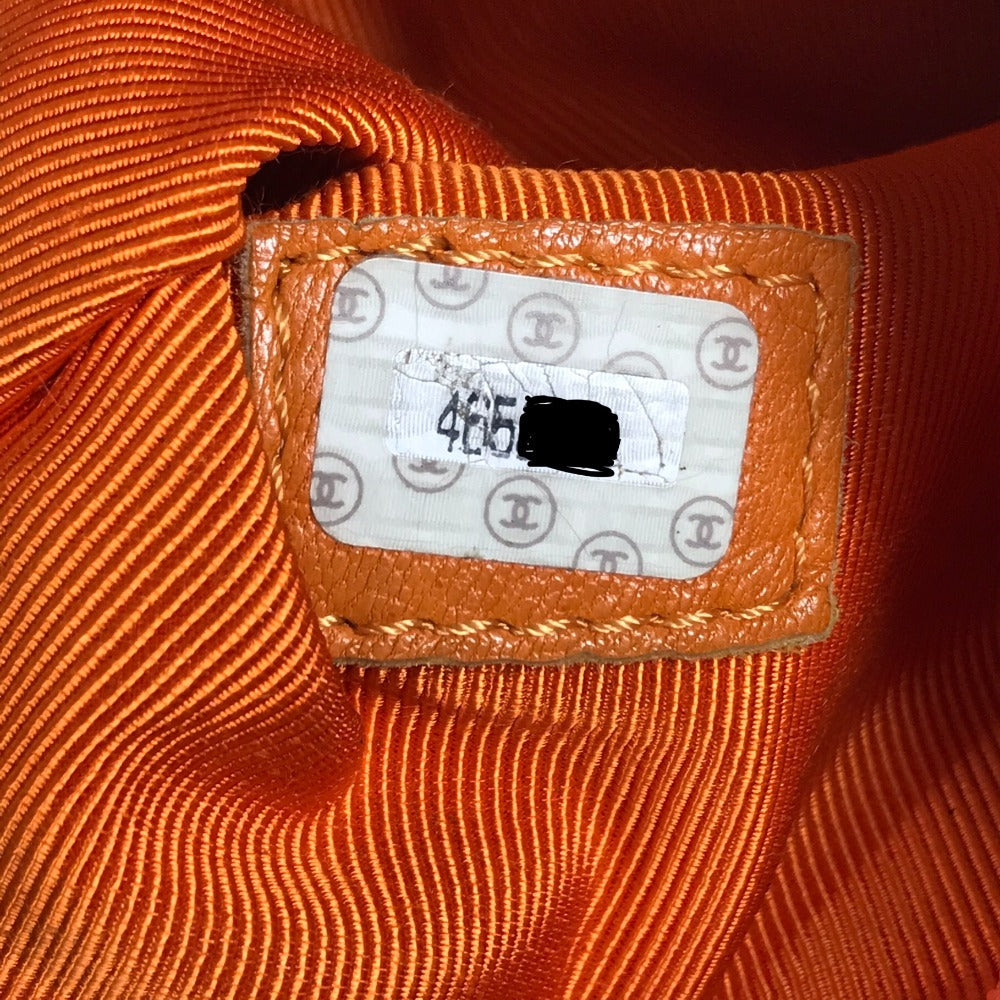 CHANEL Handbag leather Orange vintage CC COCO Mark Matelasse Quilting