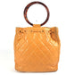 CHANEL Handbag leather Orange vintage CC COCO Mark Matelasse Quilting