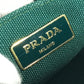 PRADA Handbag canvas green Canapa logo stripes