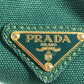 PRADA Handbag canvas green Canapa logo stripes