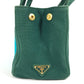 PRADA Handbag canvas green Canapa logo stripes
