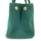 PRADA Handbag canvas green Canapa logo stripes
