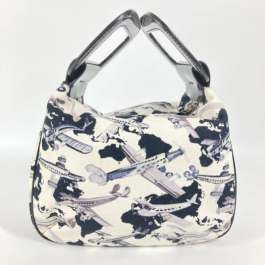 CHANEL Handbag canvas black Airline logo Women Used Authentic