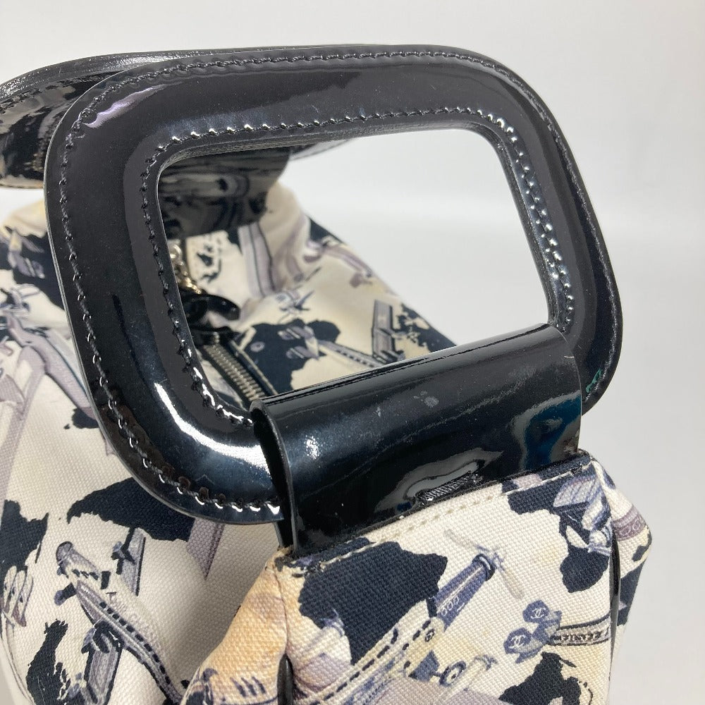 CHANEL Handbag canvas black Airline logo Women Used Authentic