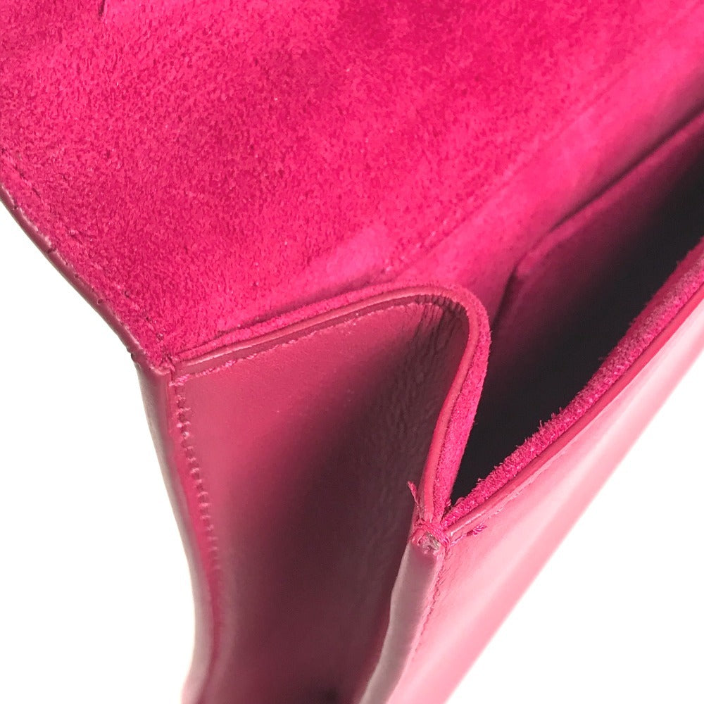 SAINT LAURENT Clutch bag 311213　 leather pink Y line logo flap
