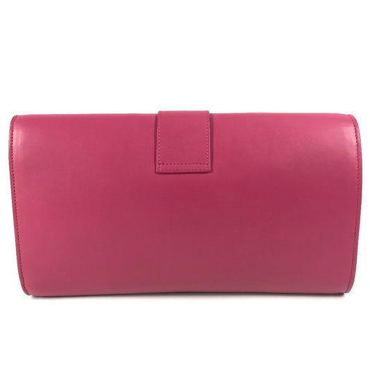 SAINT LAURENT Clutch bag 311213　 leather pink Y line logo flap